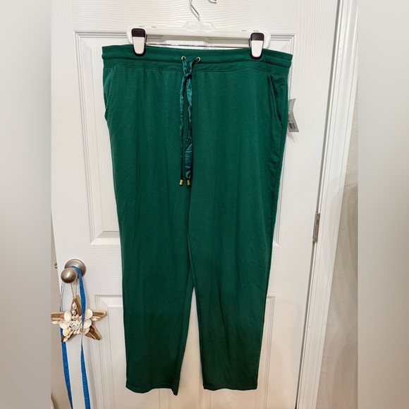 Crown & Ivy Lounge Pants Women Size 2X Green Elastic Waist Jogger Drawstring NWT - Picture 1 of 6